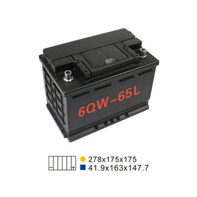 640A 74AH 6 Qw 65H Lead Acid Stop Start Car Battery Rechargeable 274*175*190mm